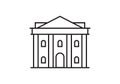 Bank outline icon. Classic building exterior with pillars or columns. Government, courthouse, museum or theater symbol. Vector Royalty Free Stock Photo